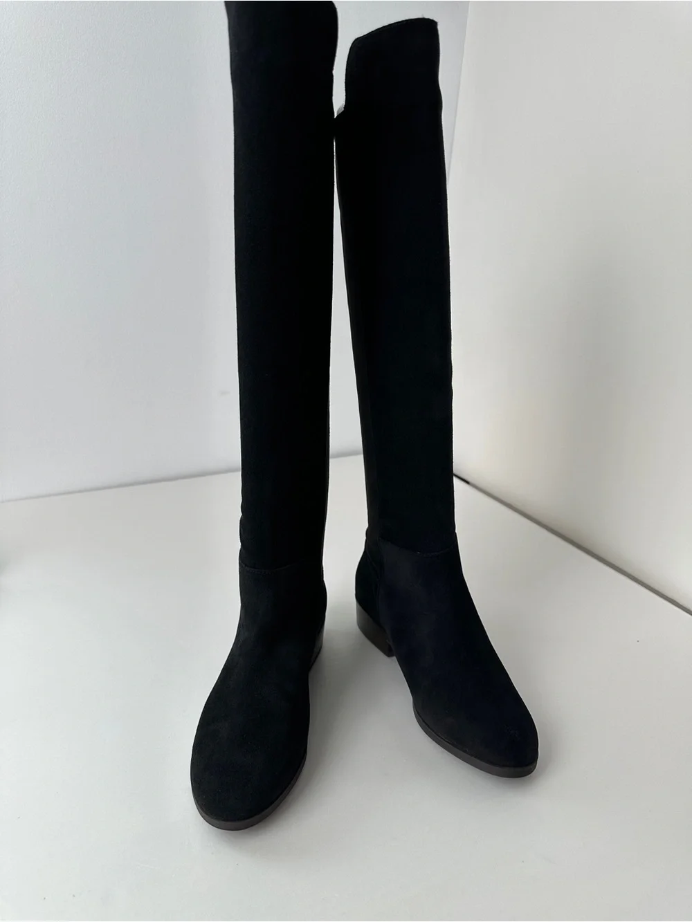NIB Lucky Brand Calypso Black Suede Over The Knee Boots Women Size 8 M / 39
